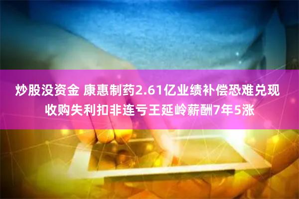 炒股没资金 康惠制药2.61亿业绩补偿恐难兑现 收购失利扣非连亏王延岭薪酬7年5涨